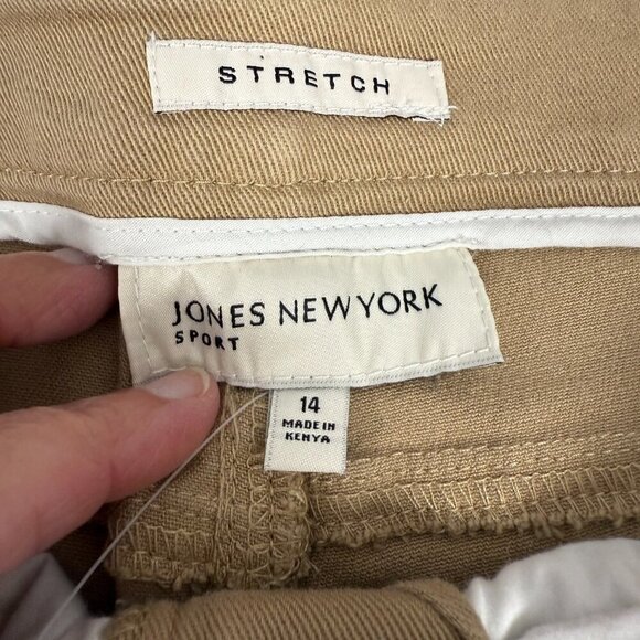 Jones New York Sport Tan Stretch jeans, size 14 NWT - Picture 3 of 4